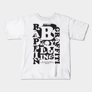 Hip Hop Pillars tee black on white Kids T-Shirt